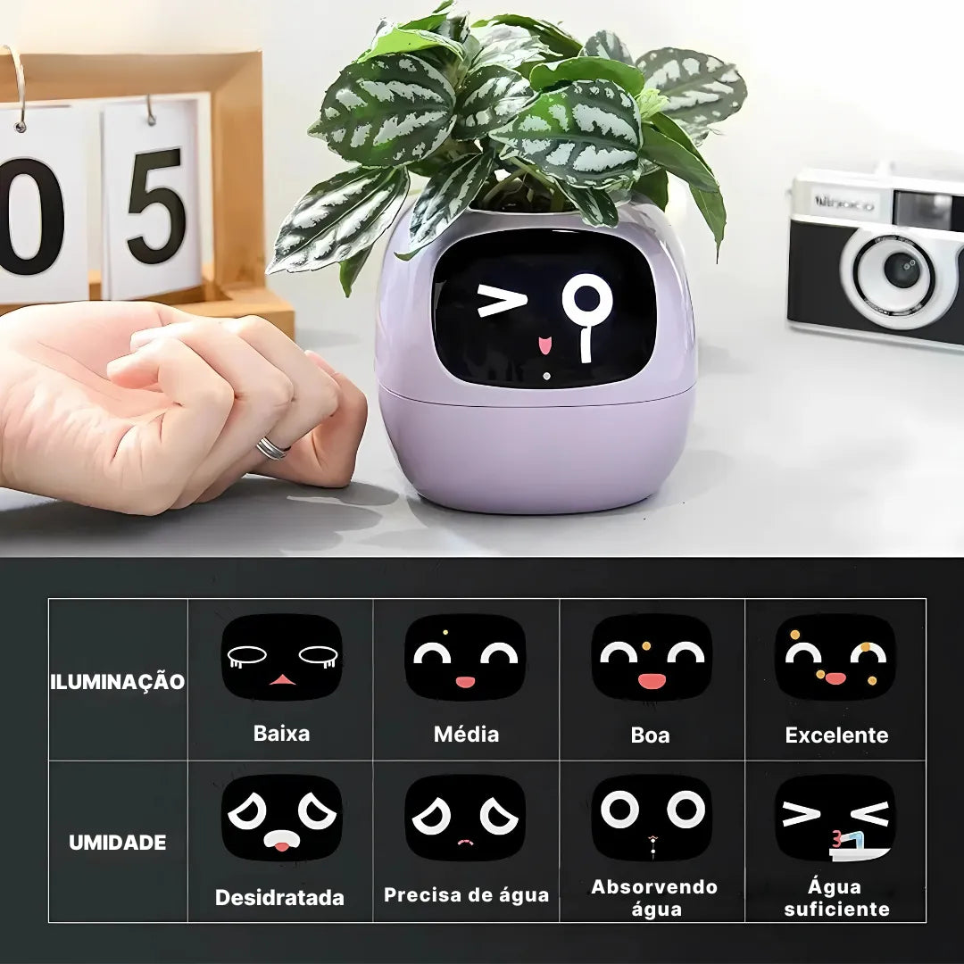 Vaso Inteligente Com Tela IPS, Sensor 7 em 1 e App Tuya Smart Life | Innova Fácil