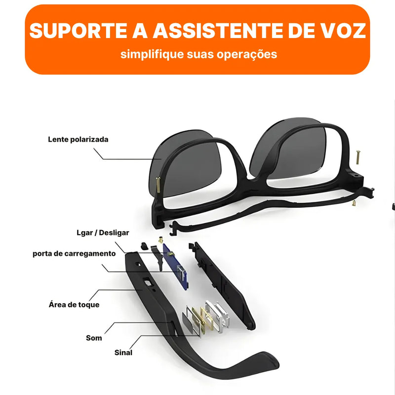 Óculos Tradutores HYUNDAI HY-C8 com Bluetooth e Tradução Instantânea | Innova Fácil