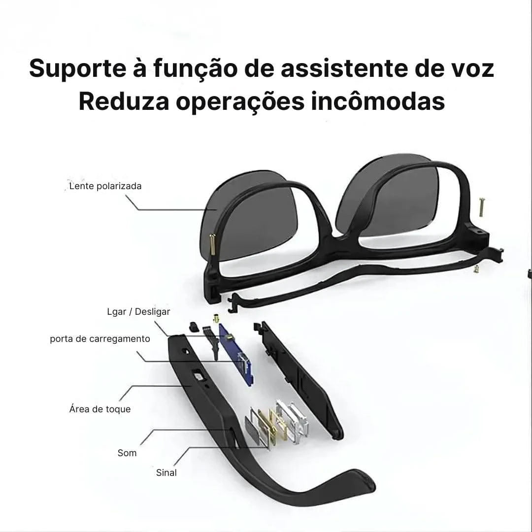 Óculos Tradutores HYUNDAI HY-C8 com Bluetooth e Tradução Instantânea | Innova Fácil