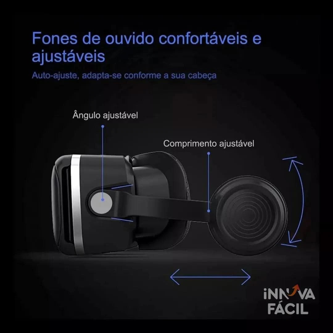 Óculos VR IMXA 3D – Realidade Virtual com Som Estéreo e Visão 360° | Innova Fácil
