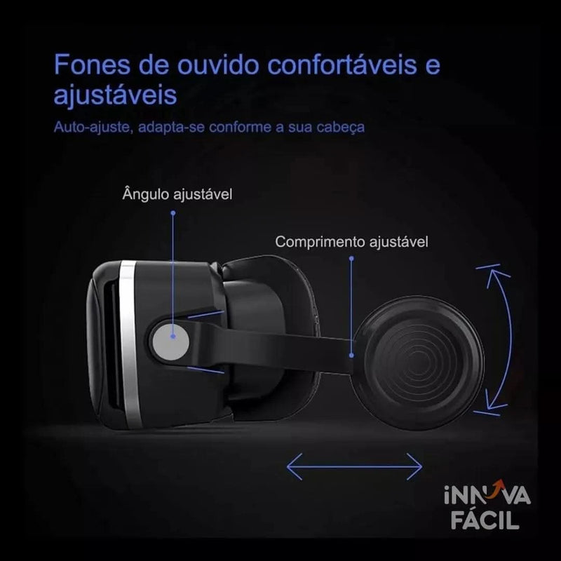 Óculos VR IMXA 3D – Realidade Virtual com Som Estéreo e Visão 360° | Innova Fácil